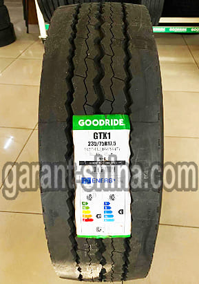 Goodride GTX1 (прицепная) 235/75 R17.5 143/141J 16PR - Фото реальной шины с этикеткой